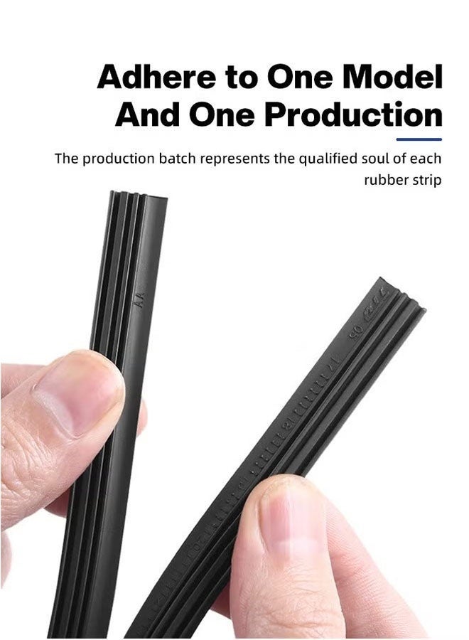 Realfrog 10PCS Car Windshield Wiper Blade Strips, DIY Silicone Car Frameless Window Boneless Replacement Refills, Auto Adjustable Insert Rubber Wiper Blade Refills, Universal for SUV Truck Van - Image 2